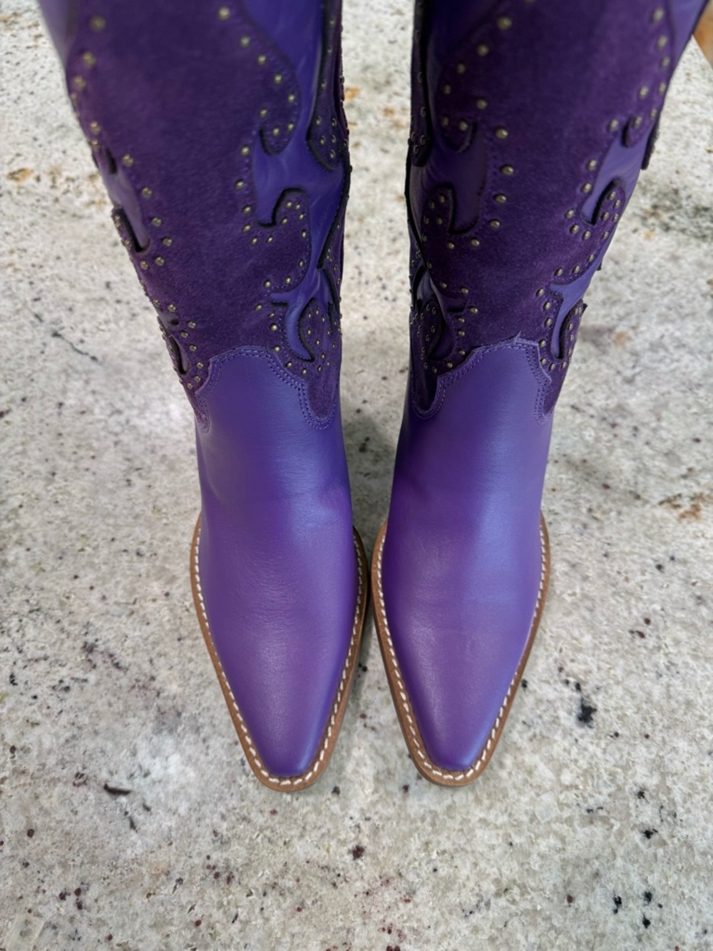 Dingo Gorgeous Purple Suede & Leather Western Cowboy Boots "NEW" - Picture 8 of 15